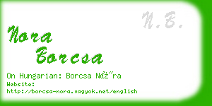 nora borcsa business card